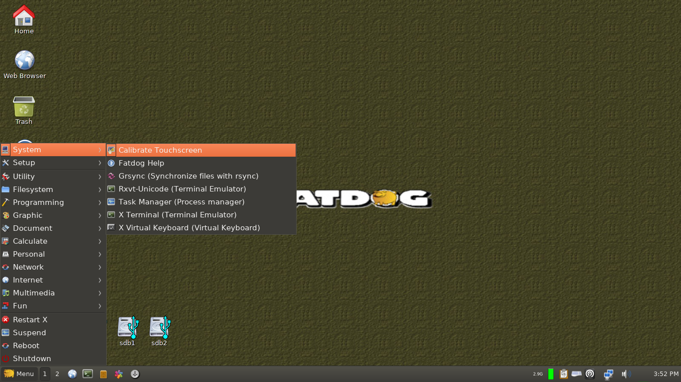 Fatdog64 desktop screenshot: 710