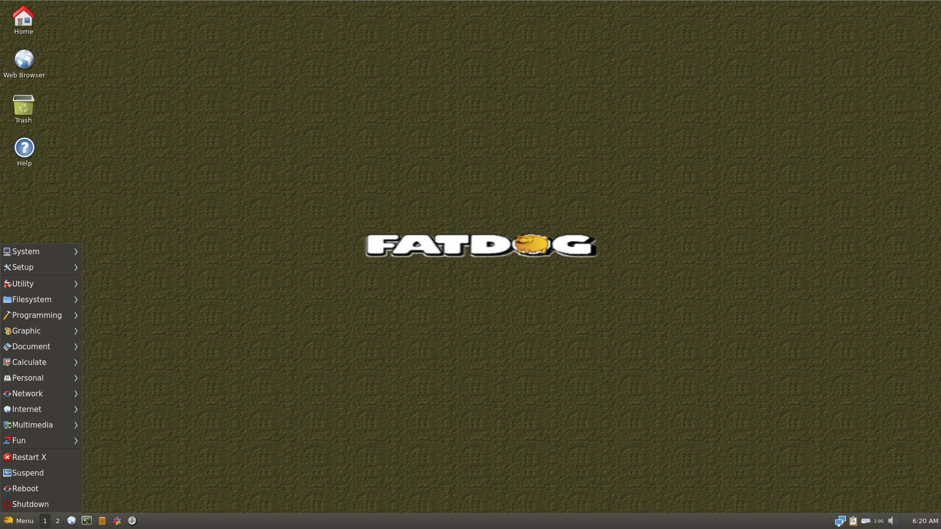 Fatdog64 desktop screenshot: 801