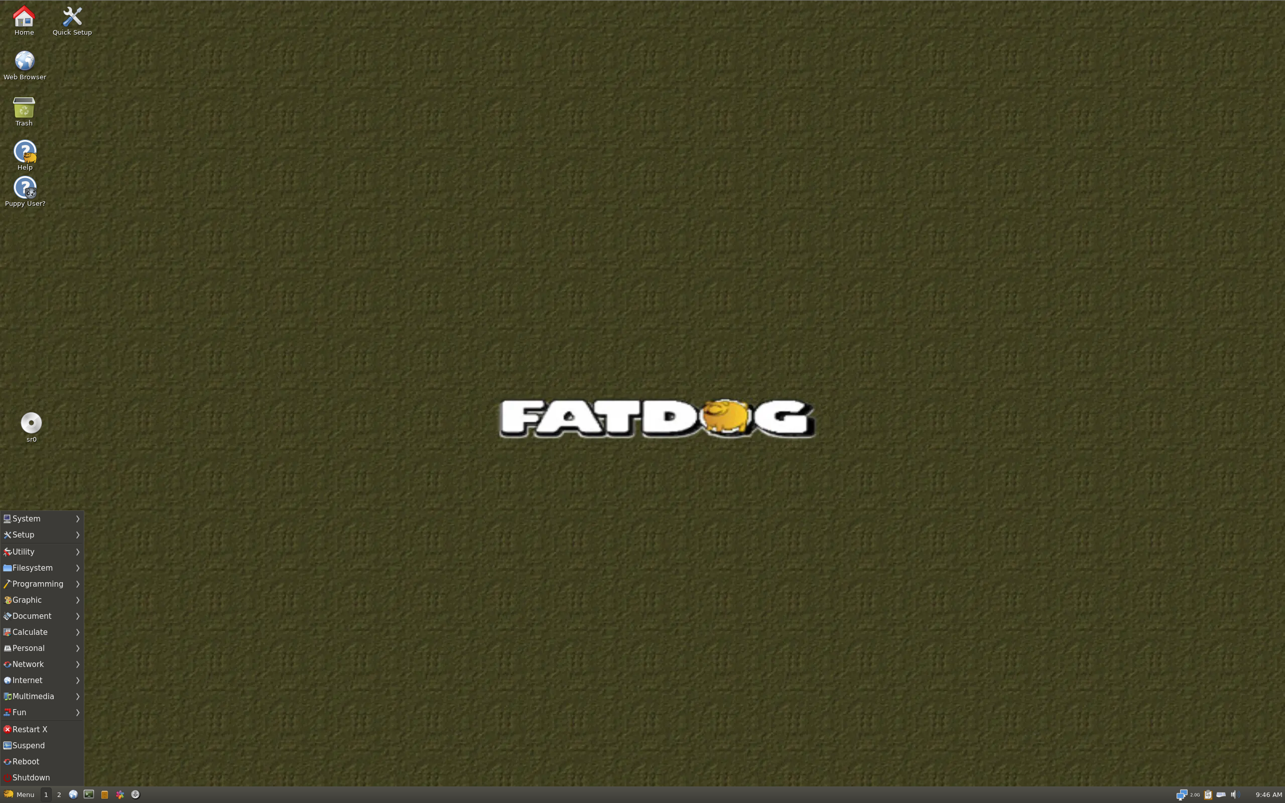 Fatdog64 desktop screenshot: 812