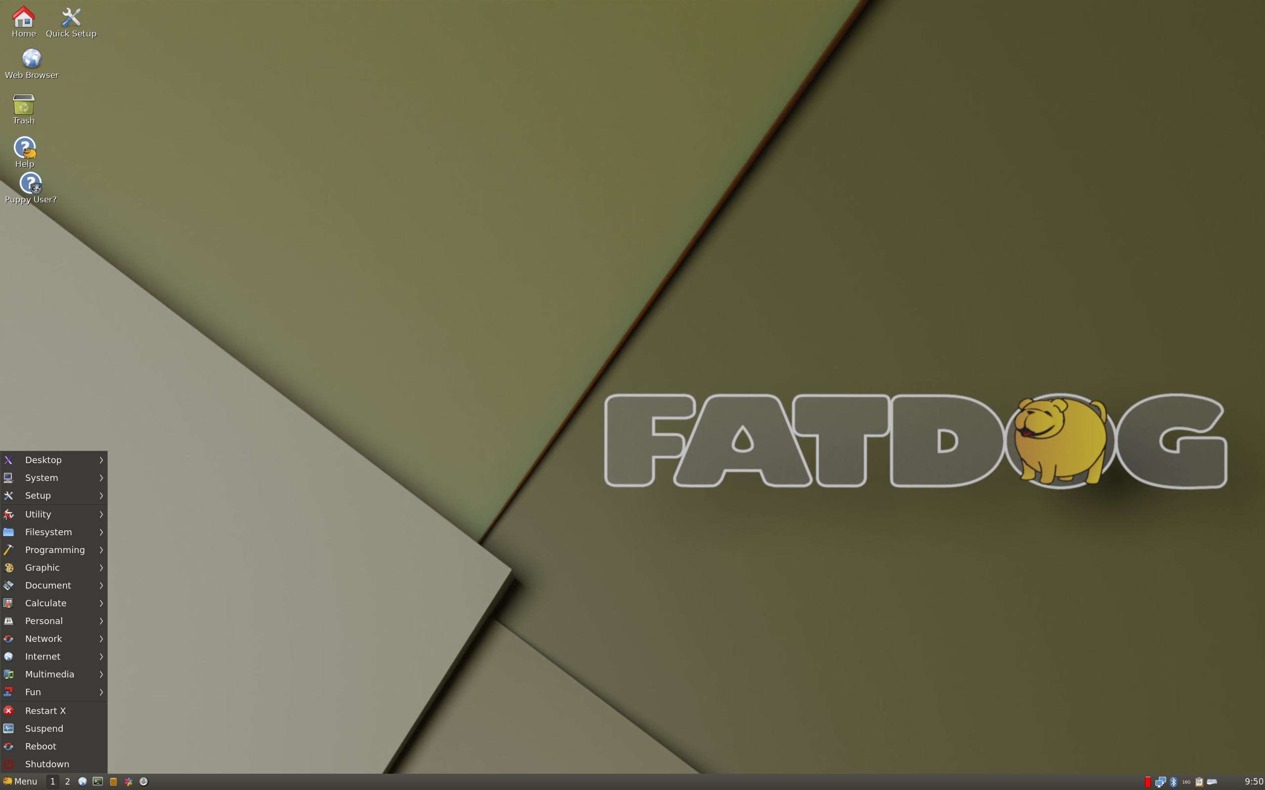 Fatdog64 desktop screenshot: 904 openbox