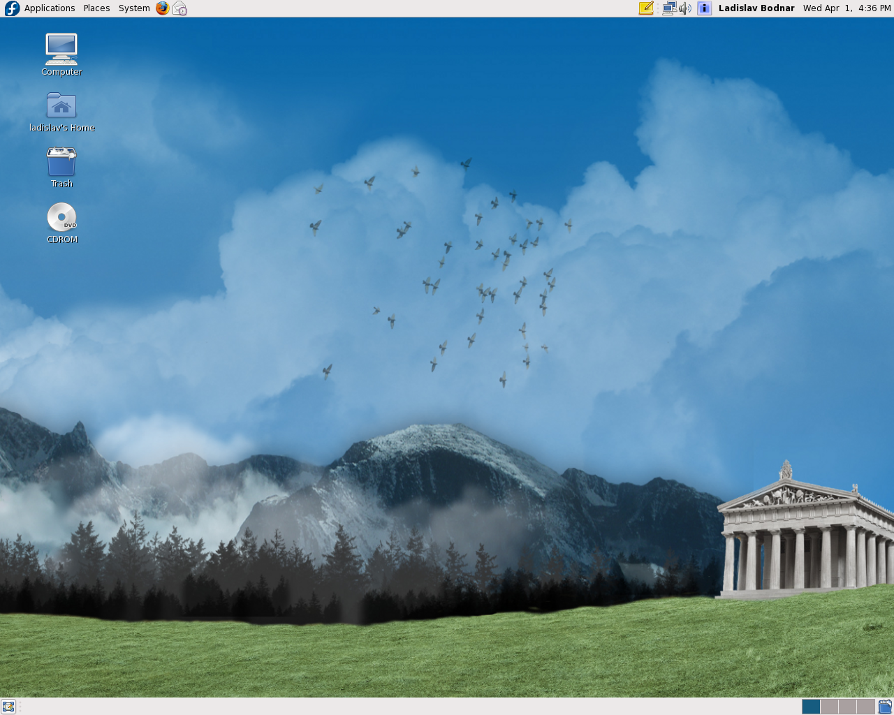 Fedora desktop screenshot: 11 beta