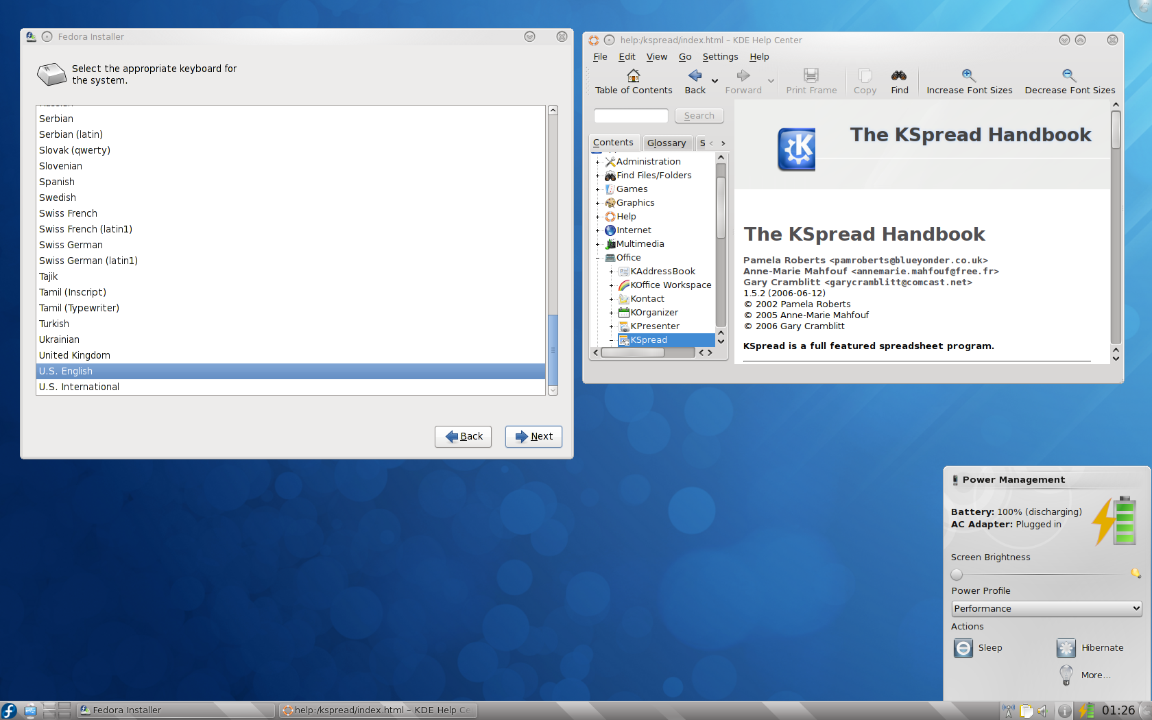 Fedora desktop screenshot: 12 help