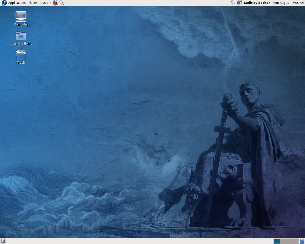 Fedora desktop screenshot: 12 rawhide