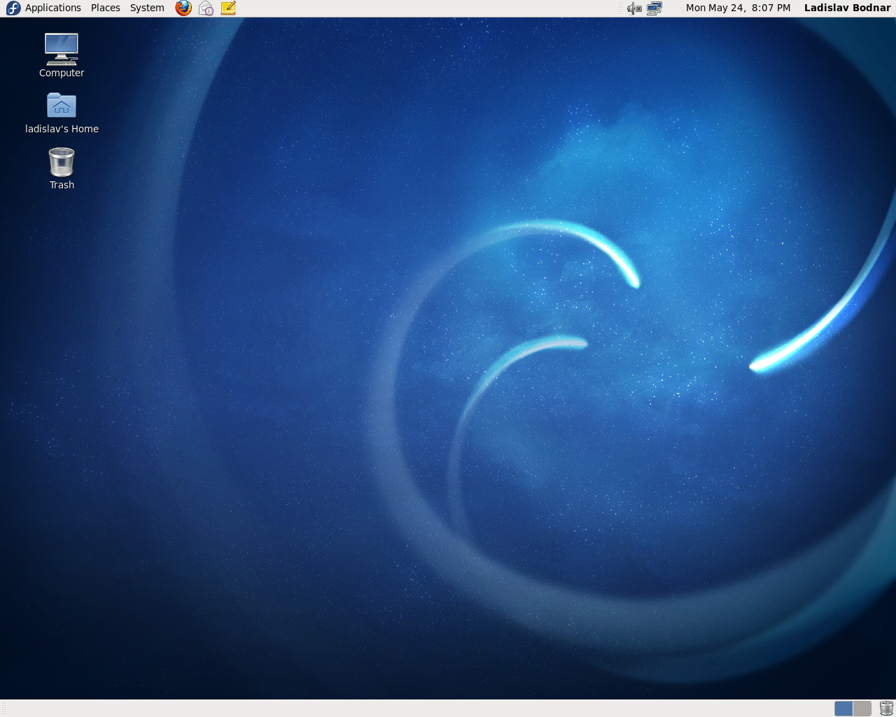 Fedora desktop screenshot: 13