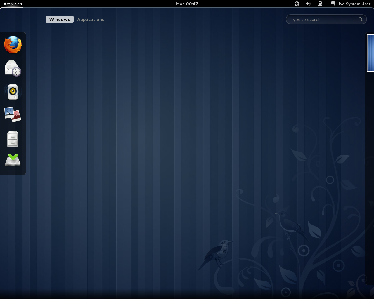 Fedora desktop screenshot: 15