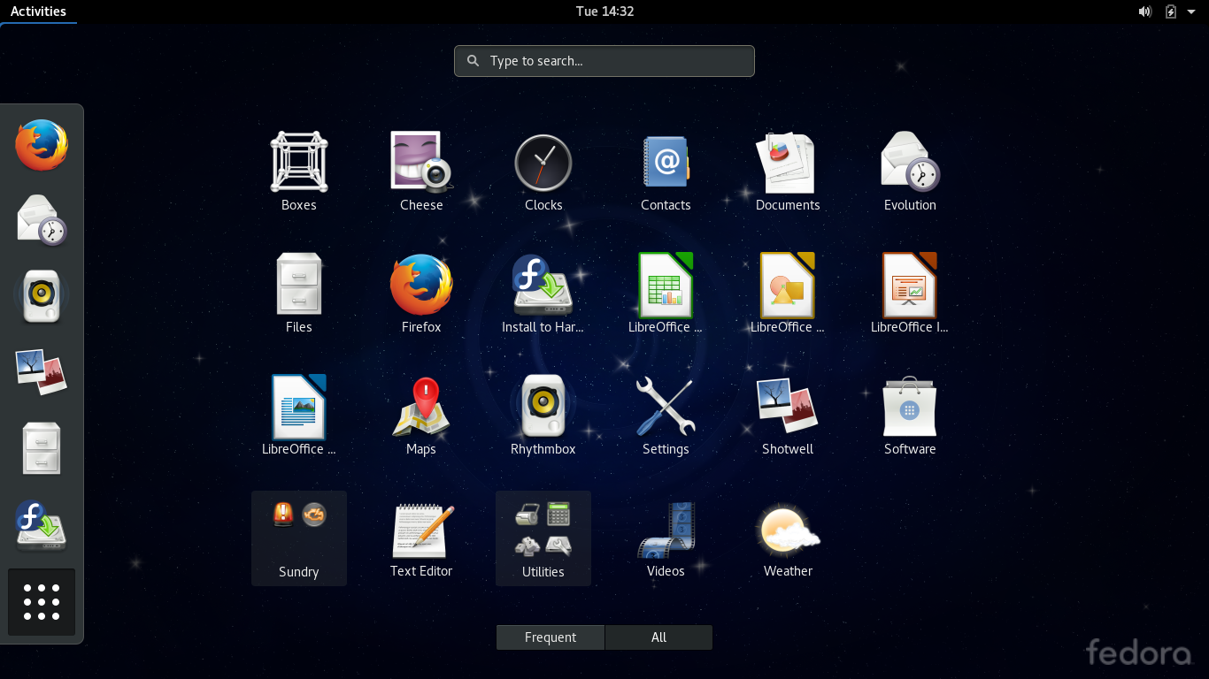 Fedora desktop screenshot: 24
