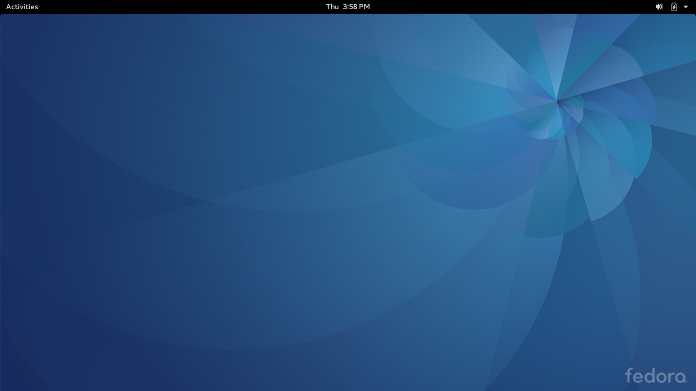 Fedora desktop screenshot: 25 desktop
