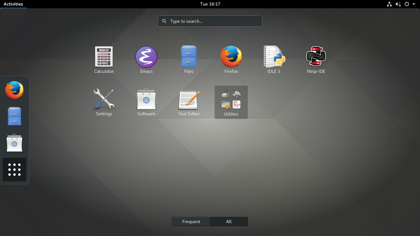 Fedora desktop screenshot: 26 python