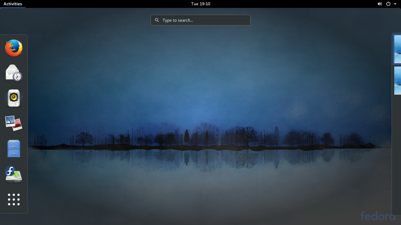 Fedora desktop screenshot: 26 workstation