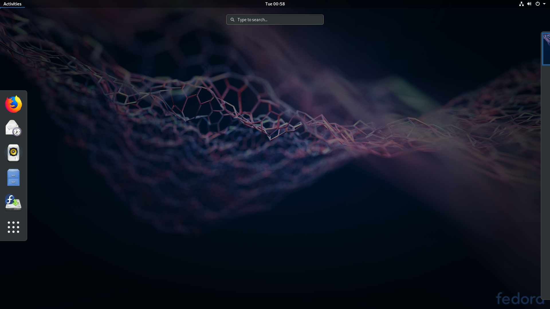 Fedora desktop screenshot: 29