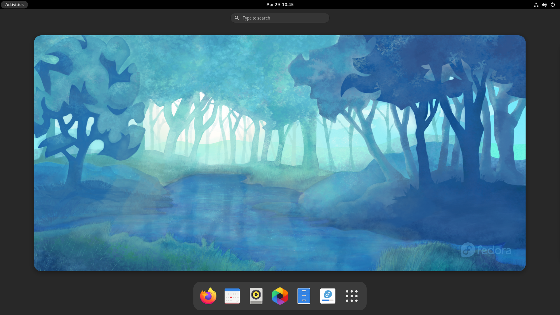 Fedora desktop screenshot: 34