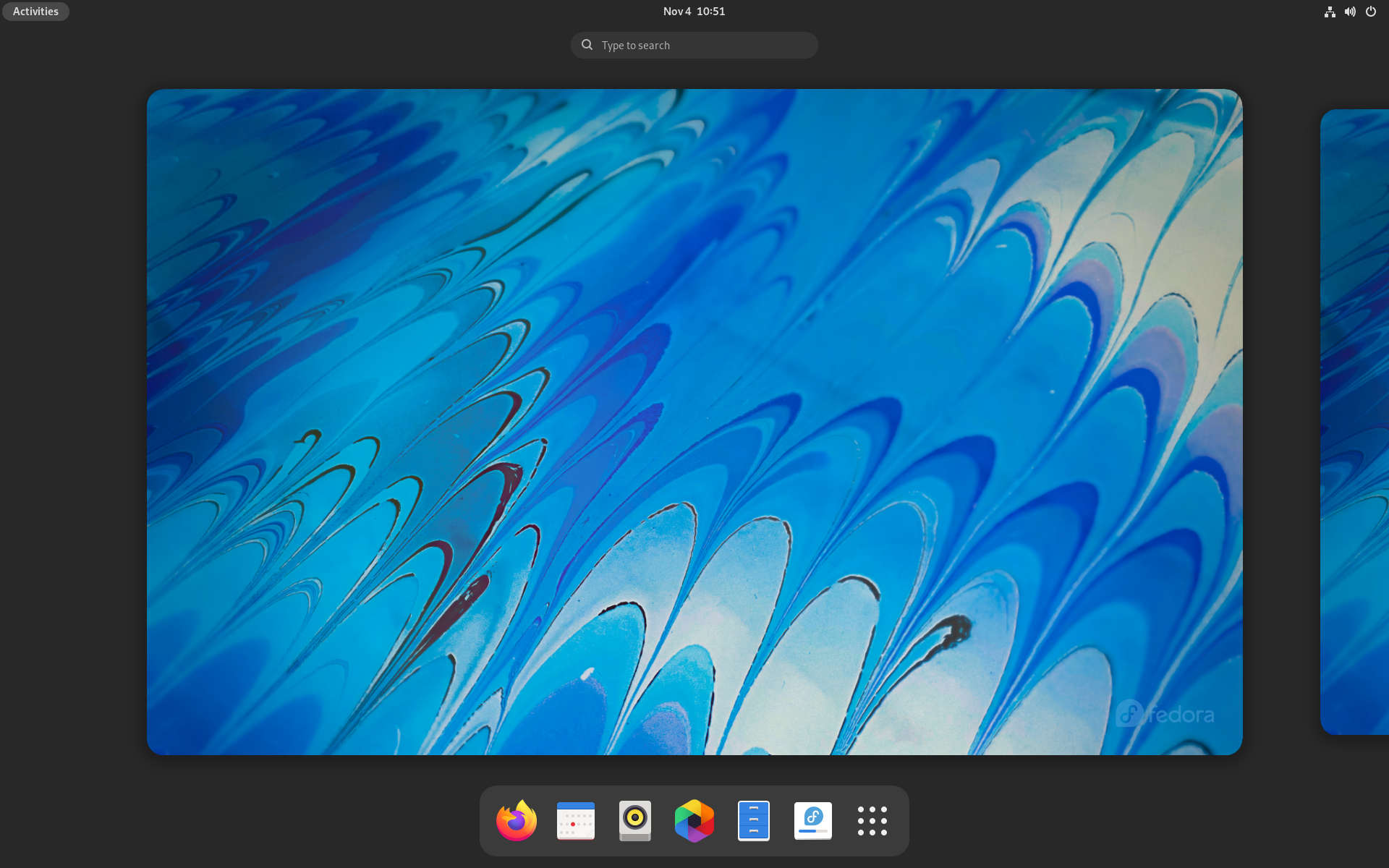 Fedora desktop screenshot: 35