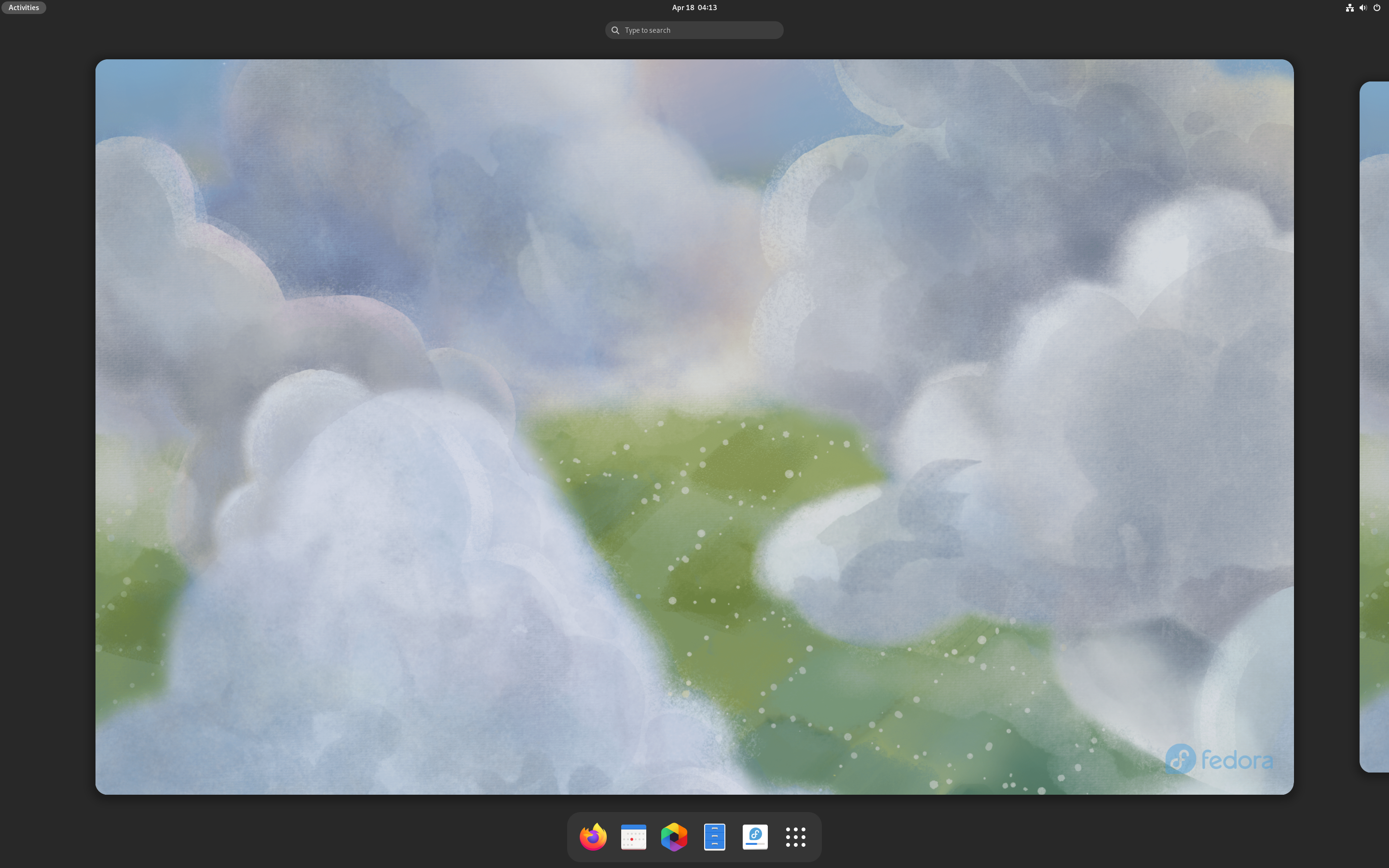 Fedora desktop screenshot: 38
