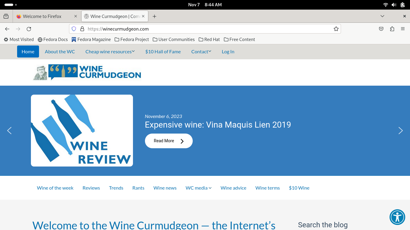 Fedora desktop screenshot: 39 firefox