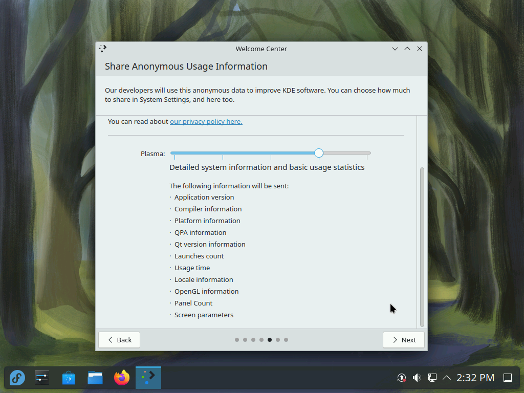Fedora desktop screenshot: 40 tracking