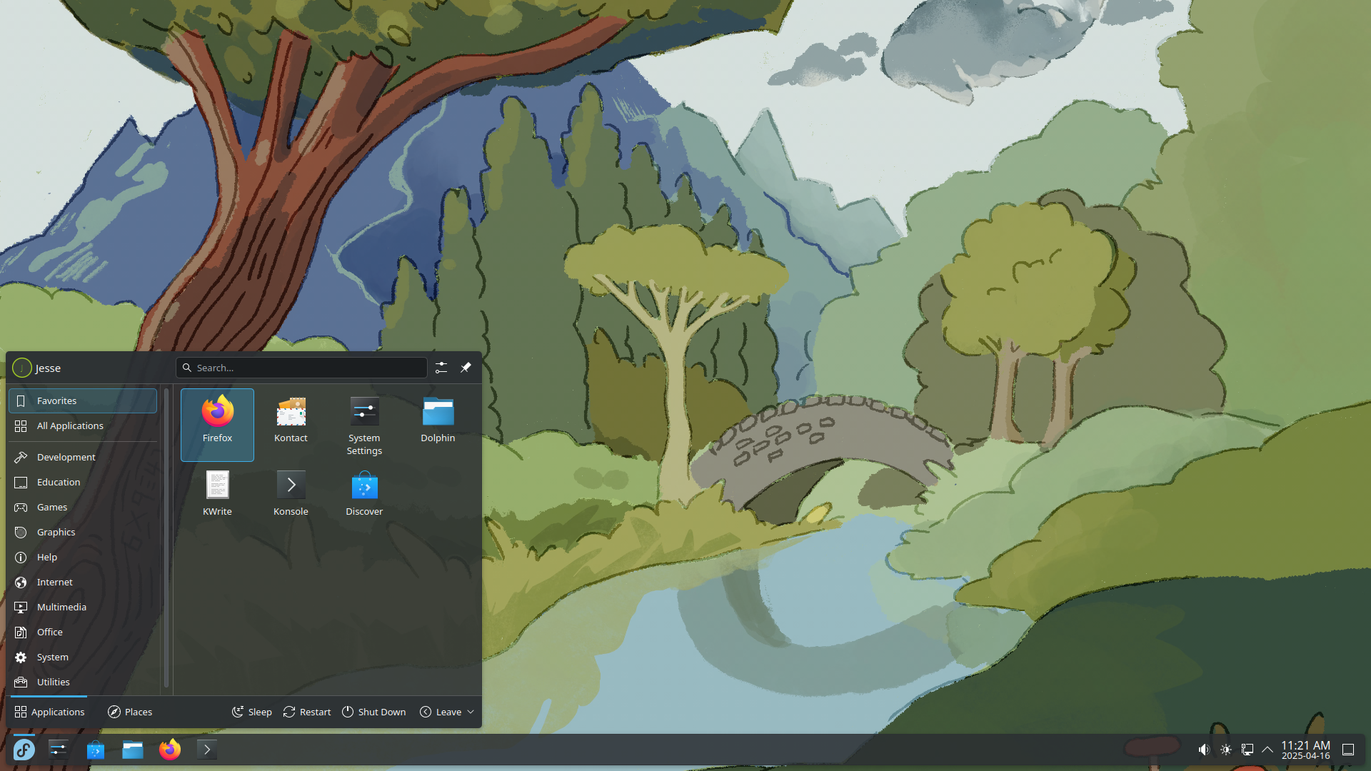 Fedora desktop screenshot: 42 menu