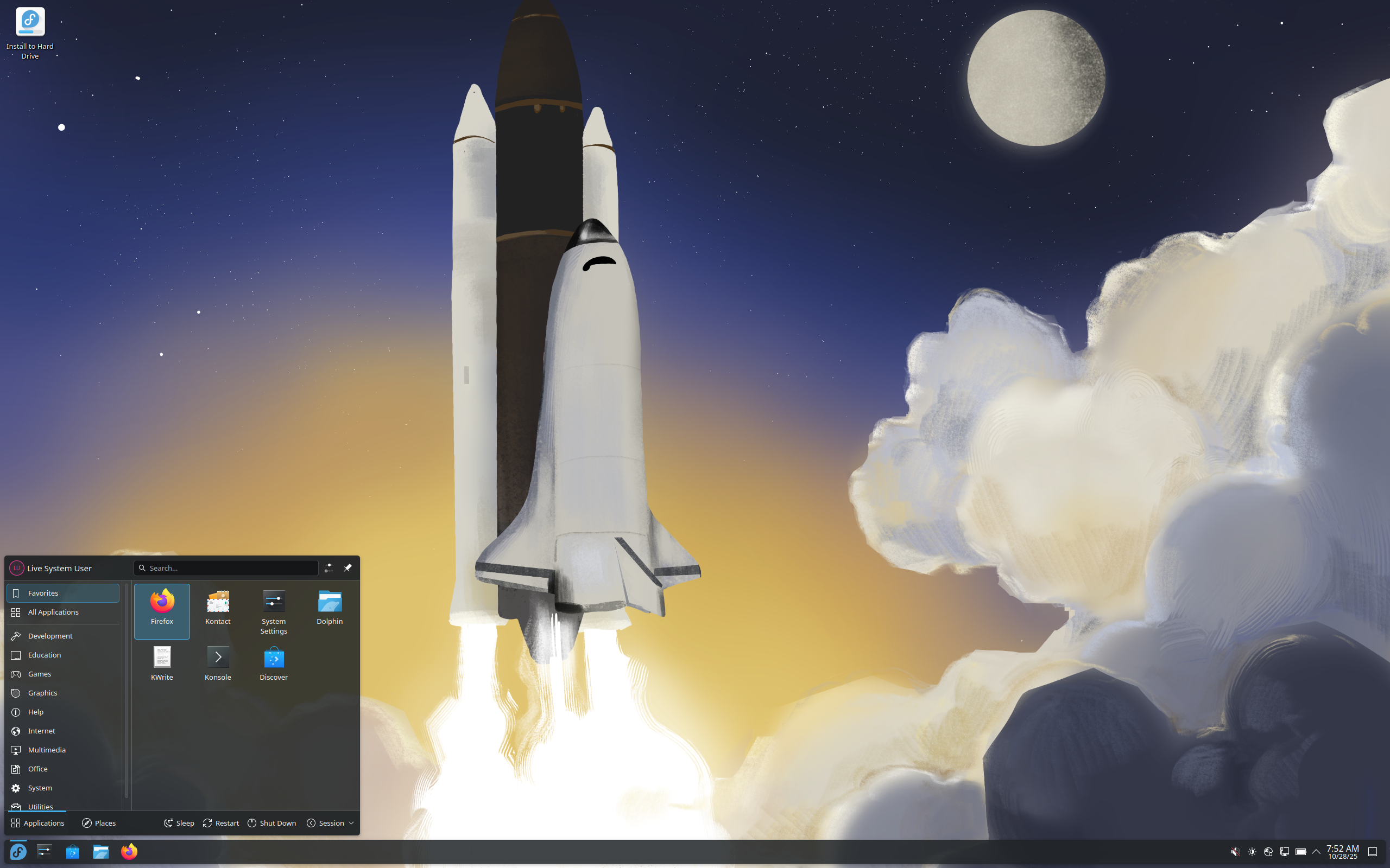 Fedora desktop screenshot: 43 kde