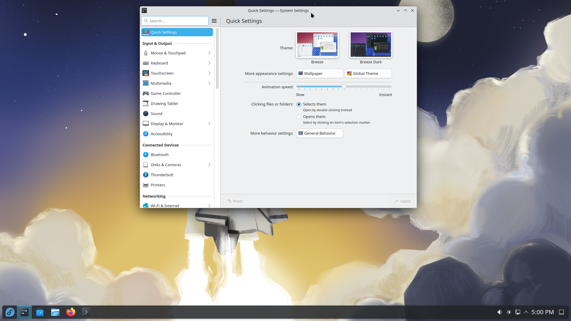 Fedora desktop screenshot: 43 settings
