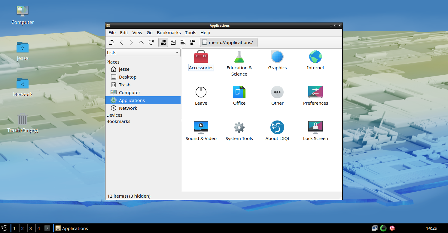 Fedora desktop screenshot: 44 filemanager
