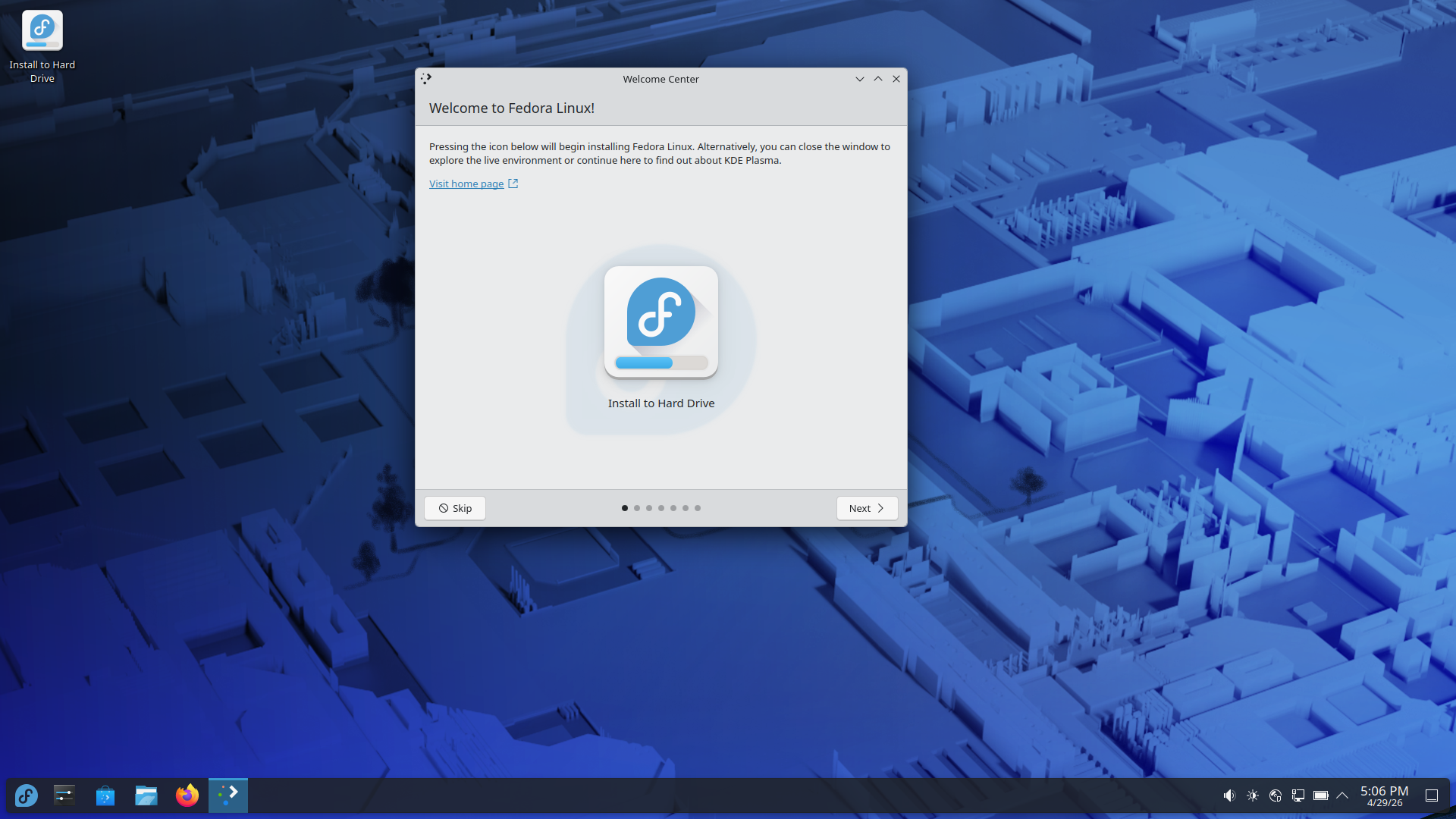 Fedora desktop screenshot: 44 kde