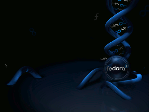 Fedora desktop screenshot: 6 wallpaper