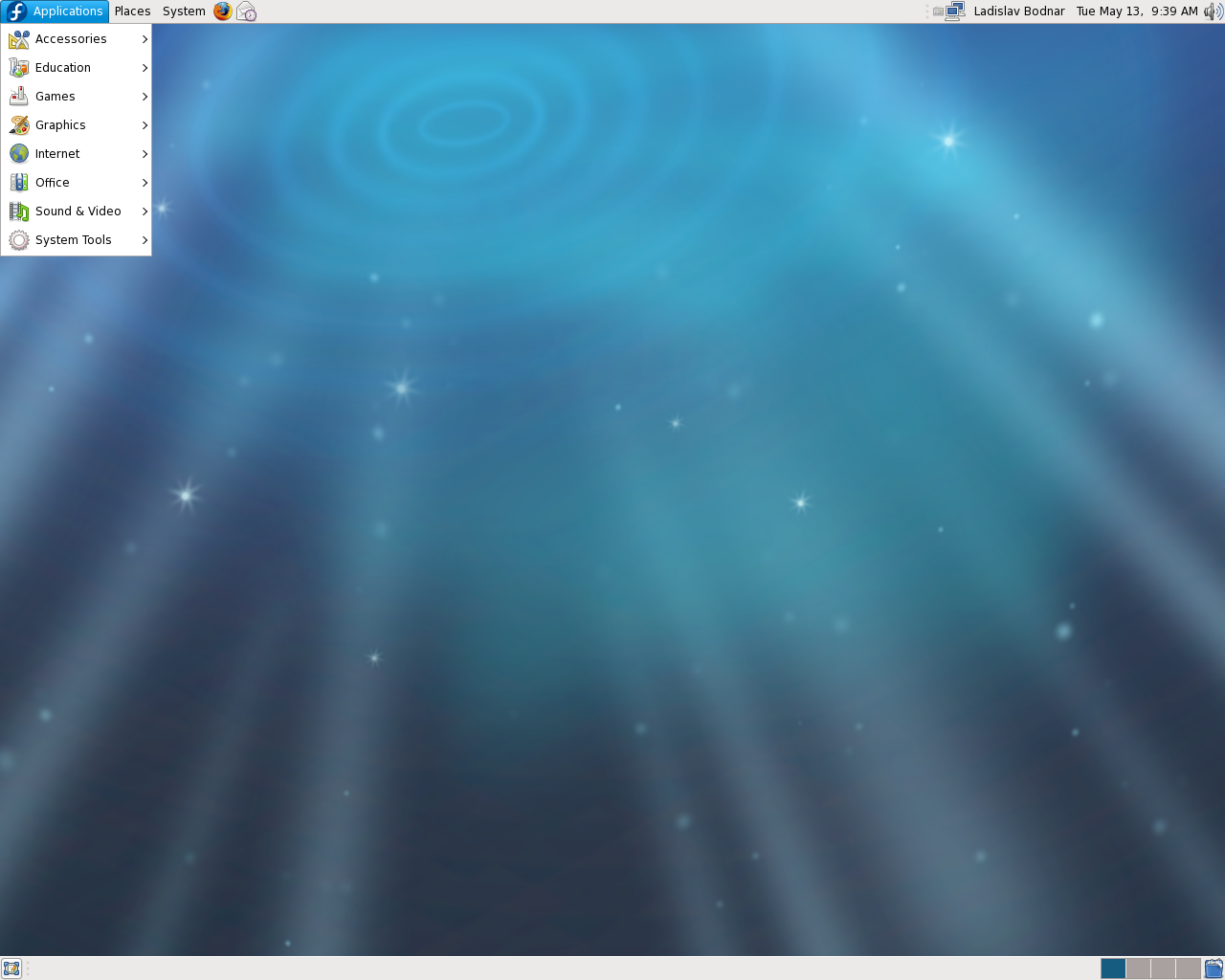 Fedora desktop screenshot: 9