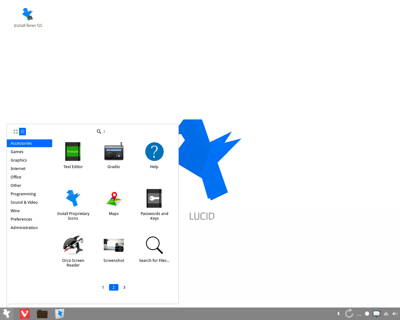 Feren desktop screenshot: 2016.2