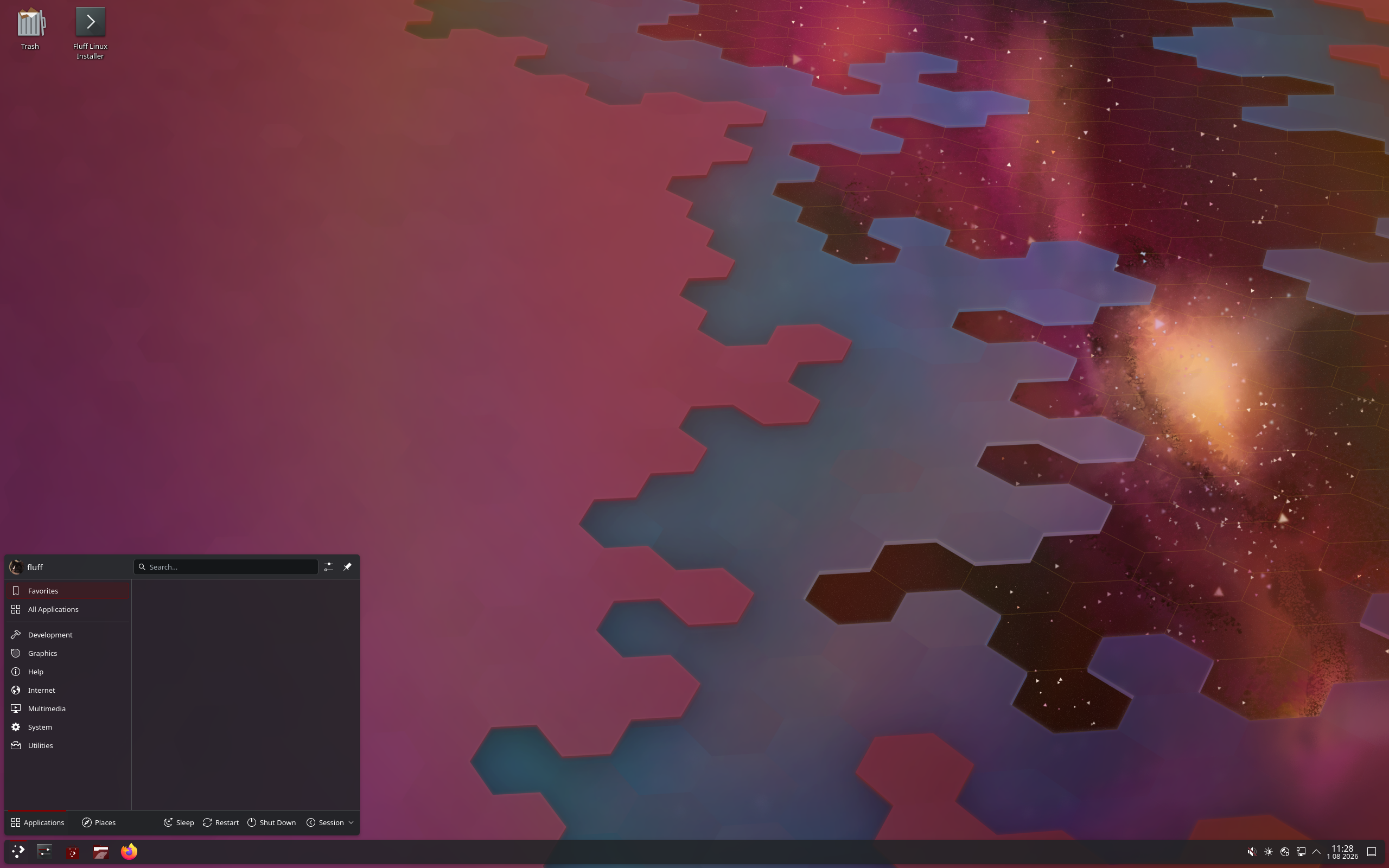 Fluff desktop screenshot: 2026.08.01 kde