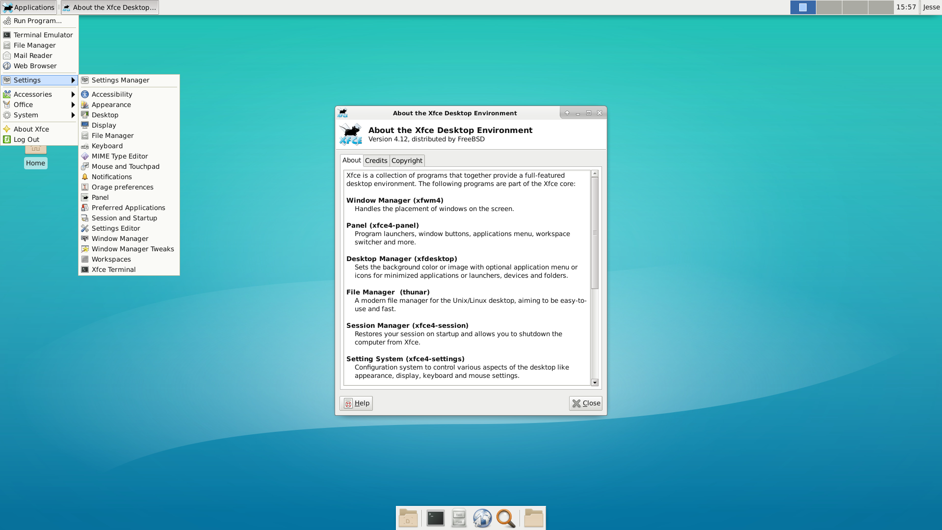 FreeBSD desktop screenshot: 12.0
