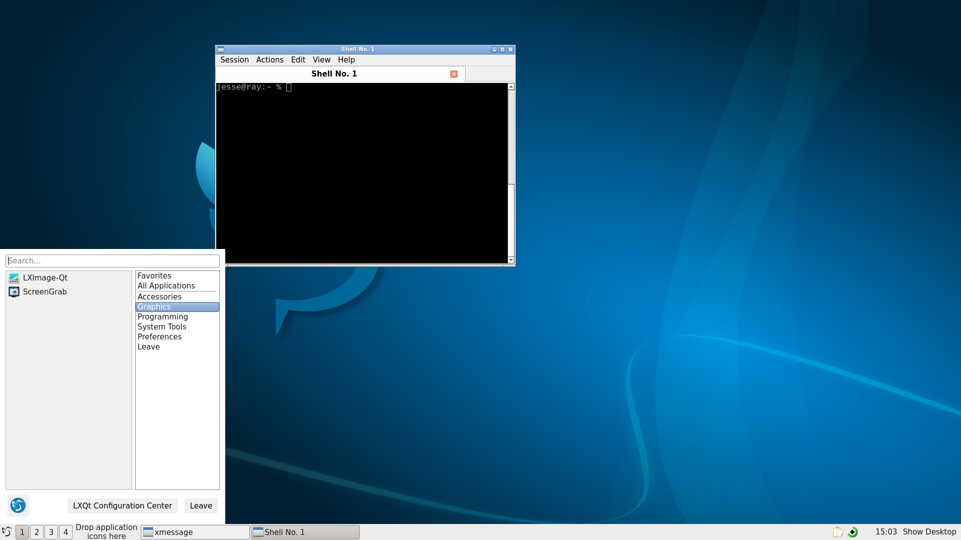 FreeBSD desktop screenshot: 15.0 lxqt