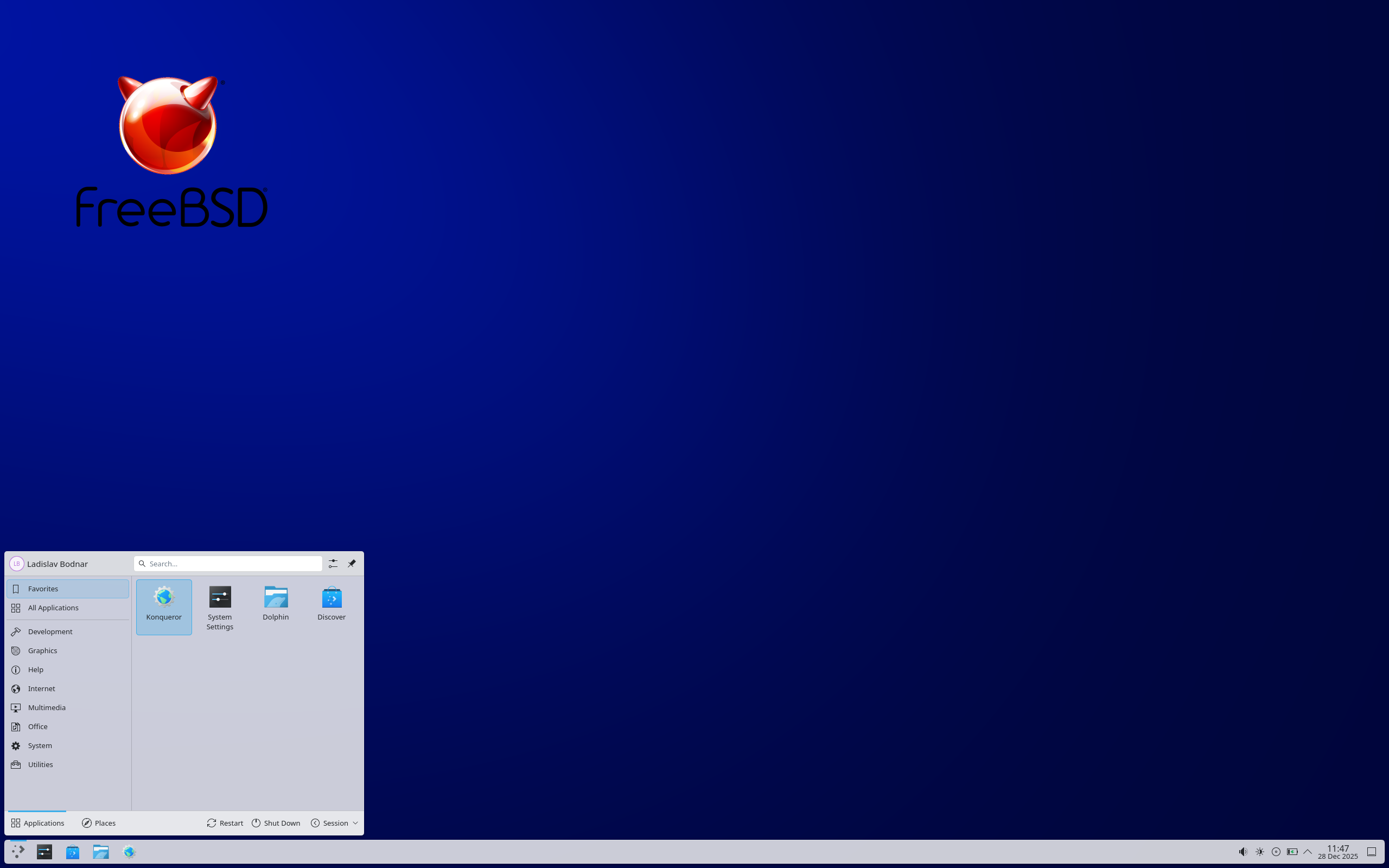 FreeBSD desktop screenshot: 15.0
