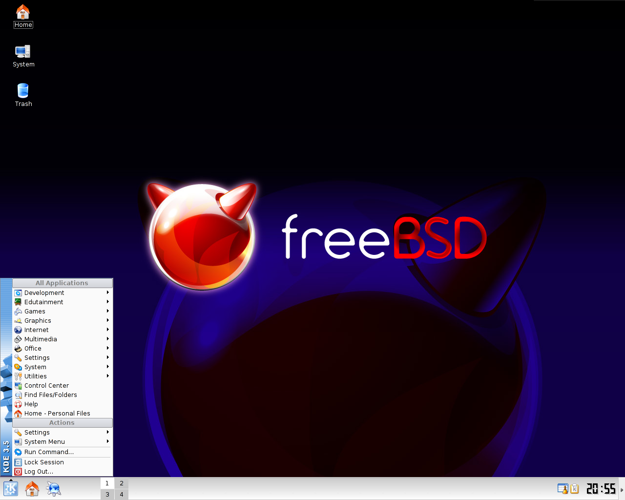 FreeBSD desktop screenshot: 7.1