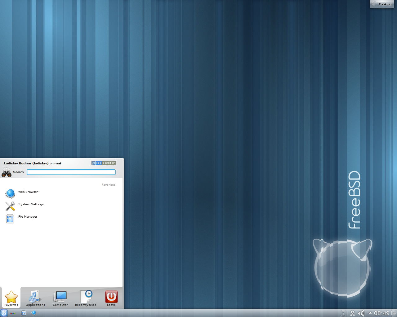 FreeBSD desktop screenshot: 9.0