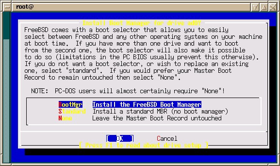 FreeBSD desktop screenshot: bootmanager