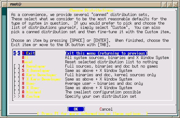 FreeBSD desktop screenshot: distribution