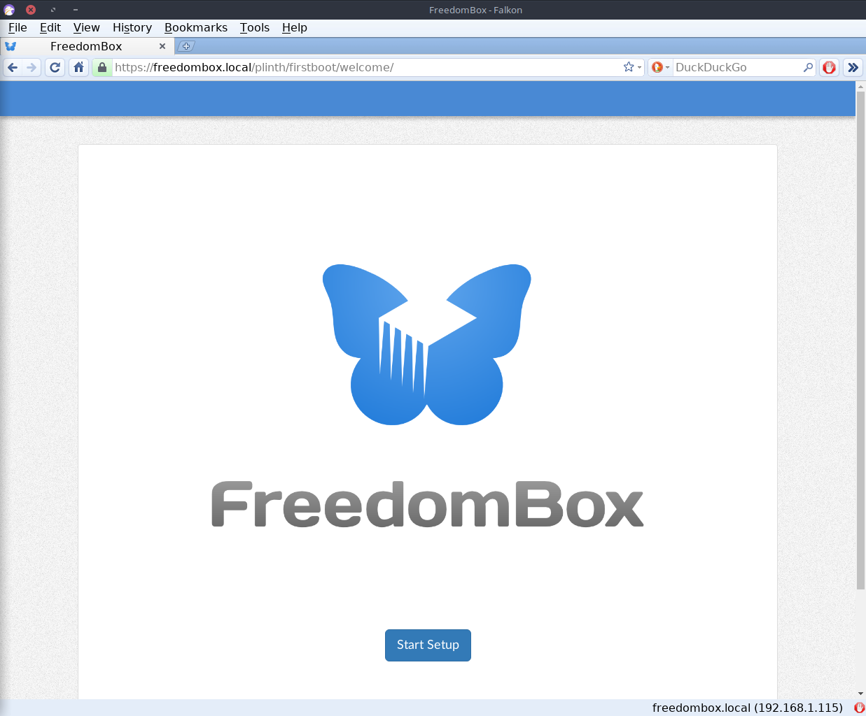 FreedomBox desktop screenshot: 2019 07 10 welcome