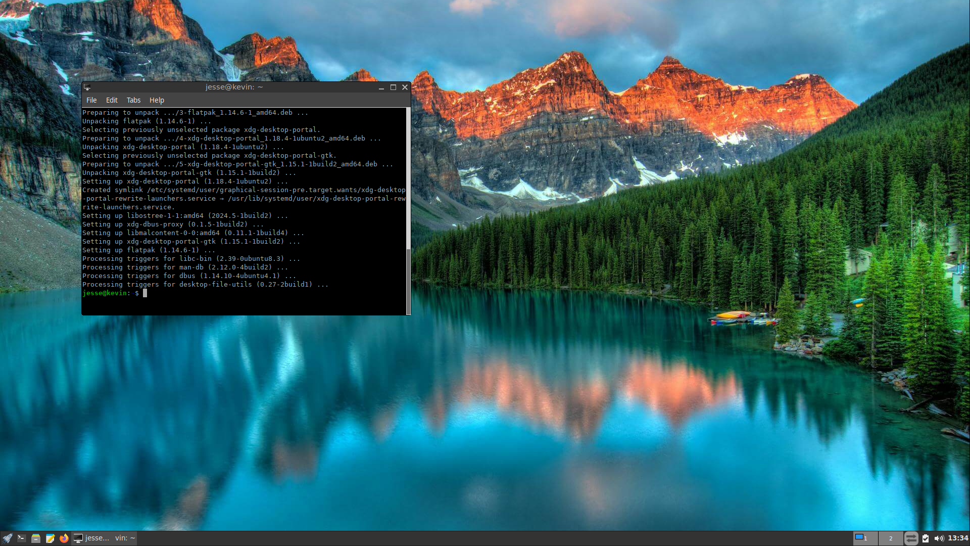 FunOS desktop screenshot: 24.04.1 apt