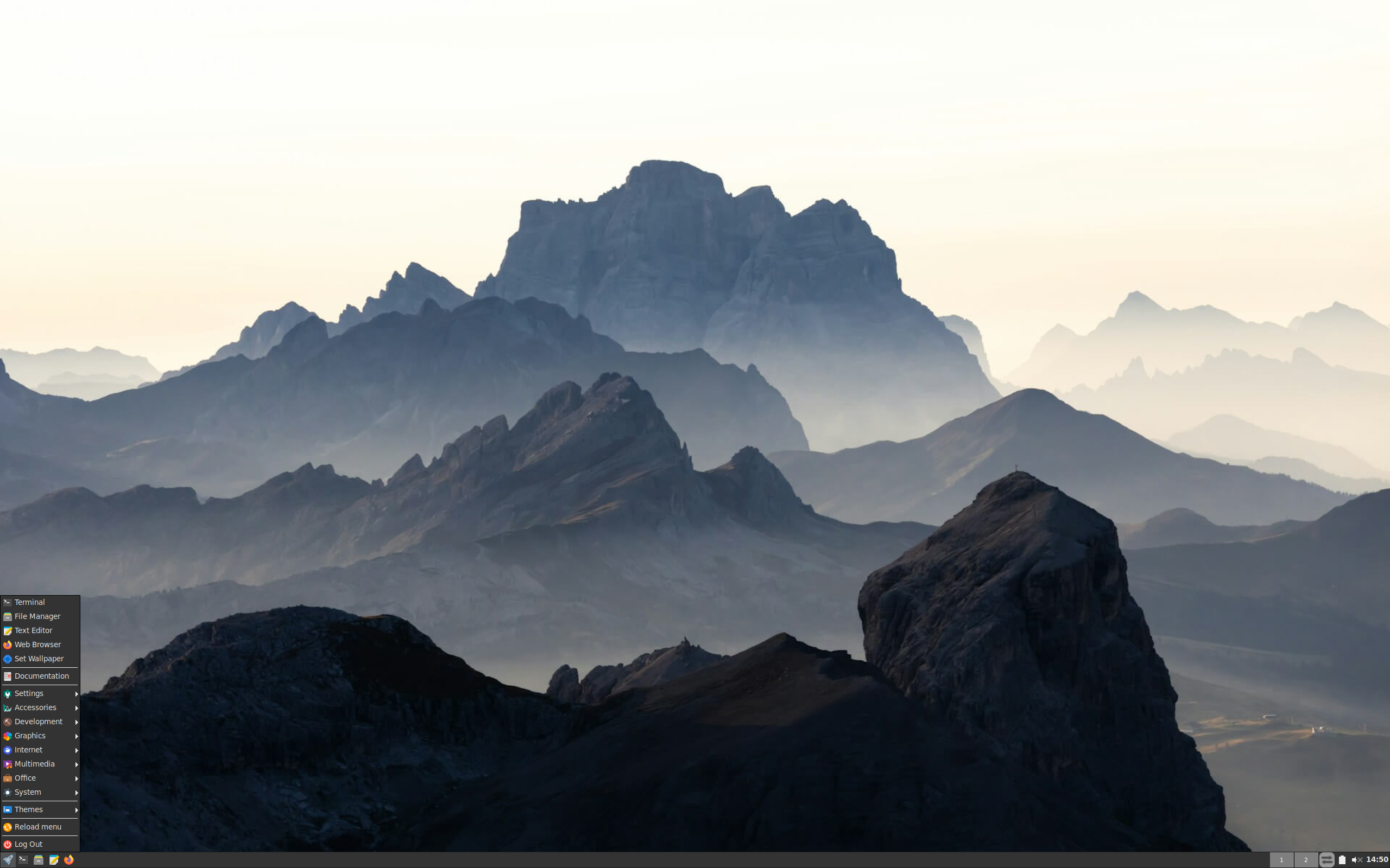 FunOS desktop screenshot: 25.04