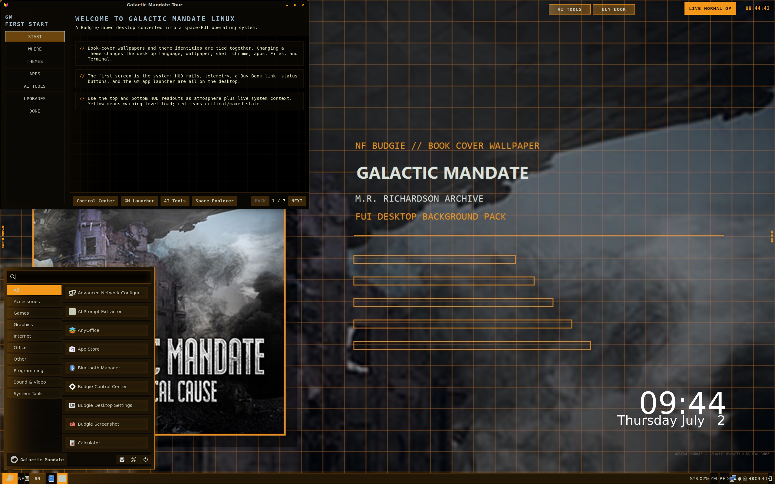 Galactic Mandate desktop screenshot: 99 budgie
