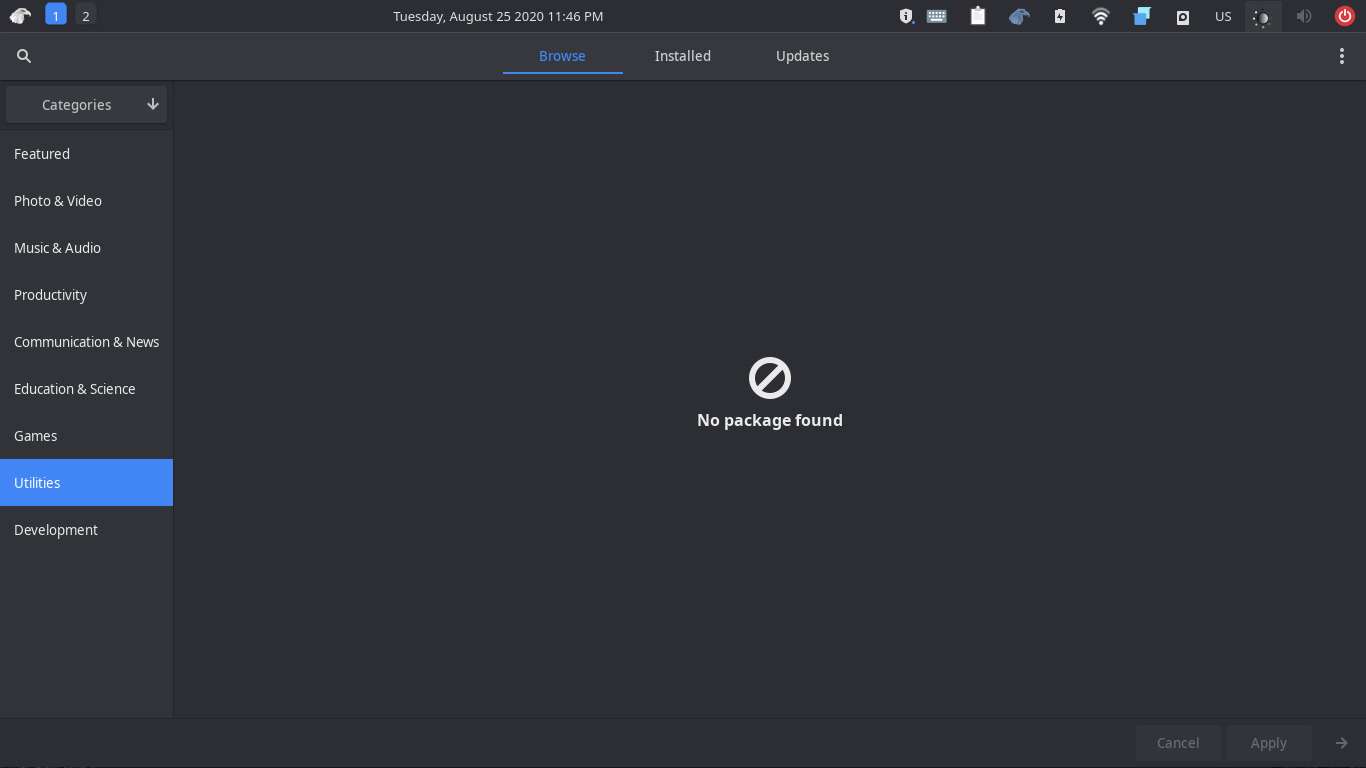 Garuda desktop screenshot: 200817 software