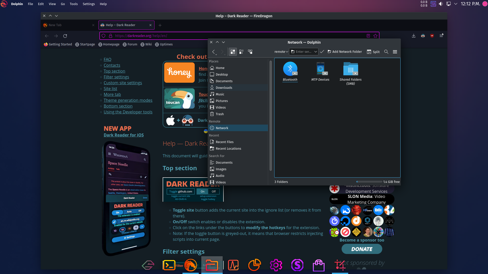 Garuda desktop screenshot: 220808 firedragon