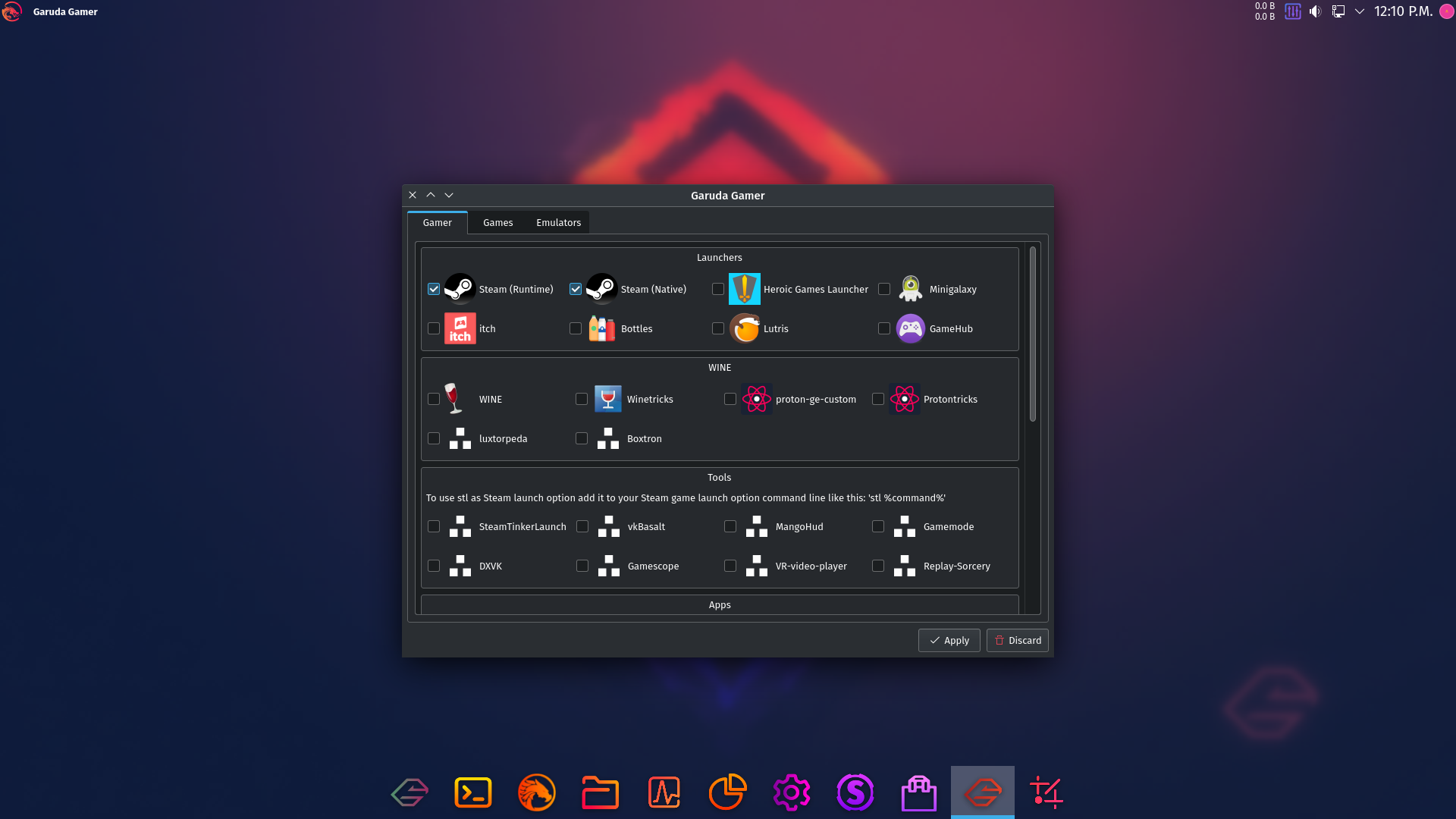 Garuda desktop screenshot: 220808 gamer