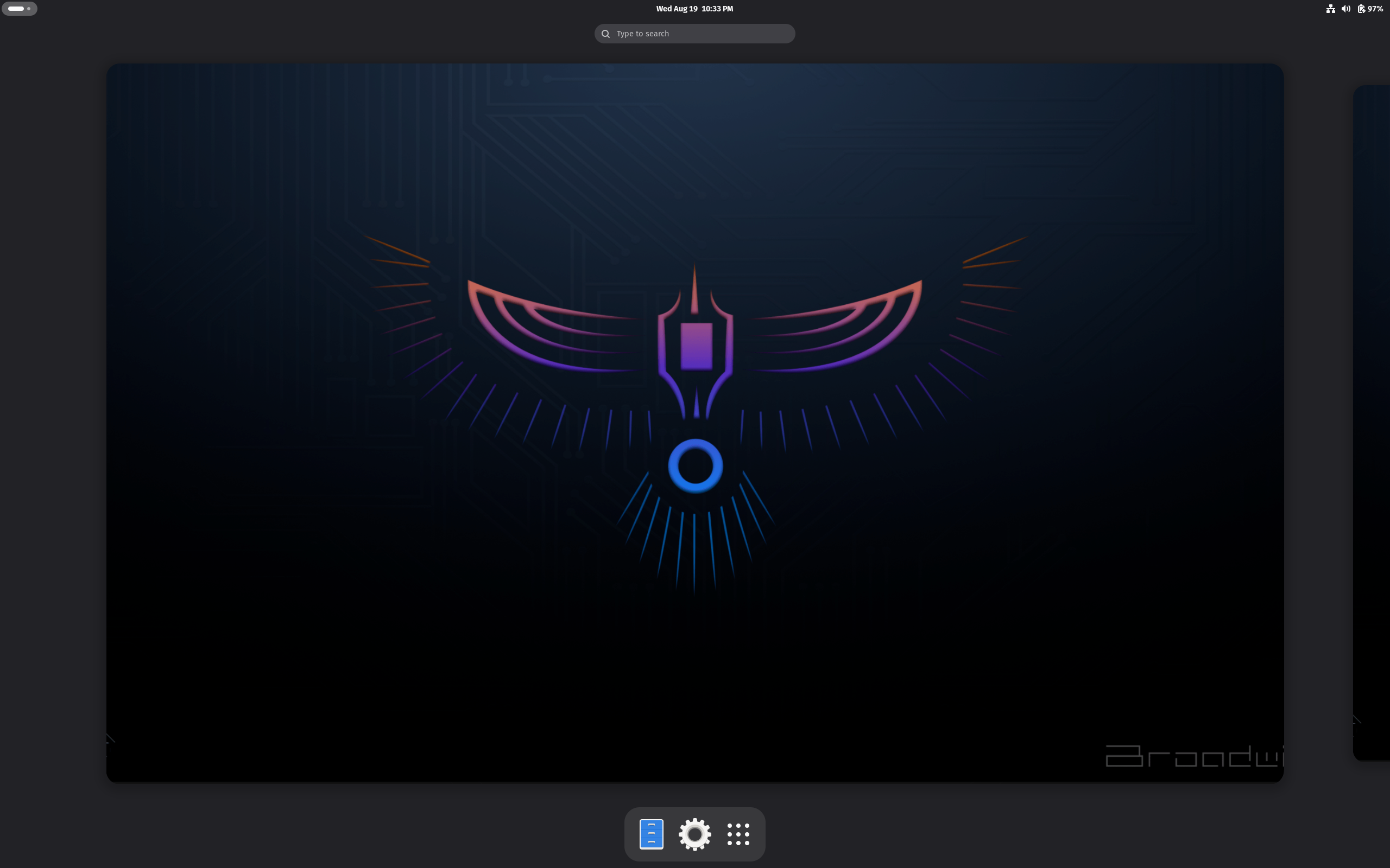 Garuda desktop screenshot: 260819 gnome