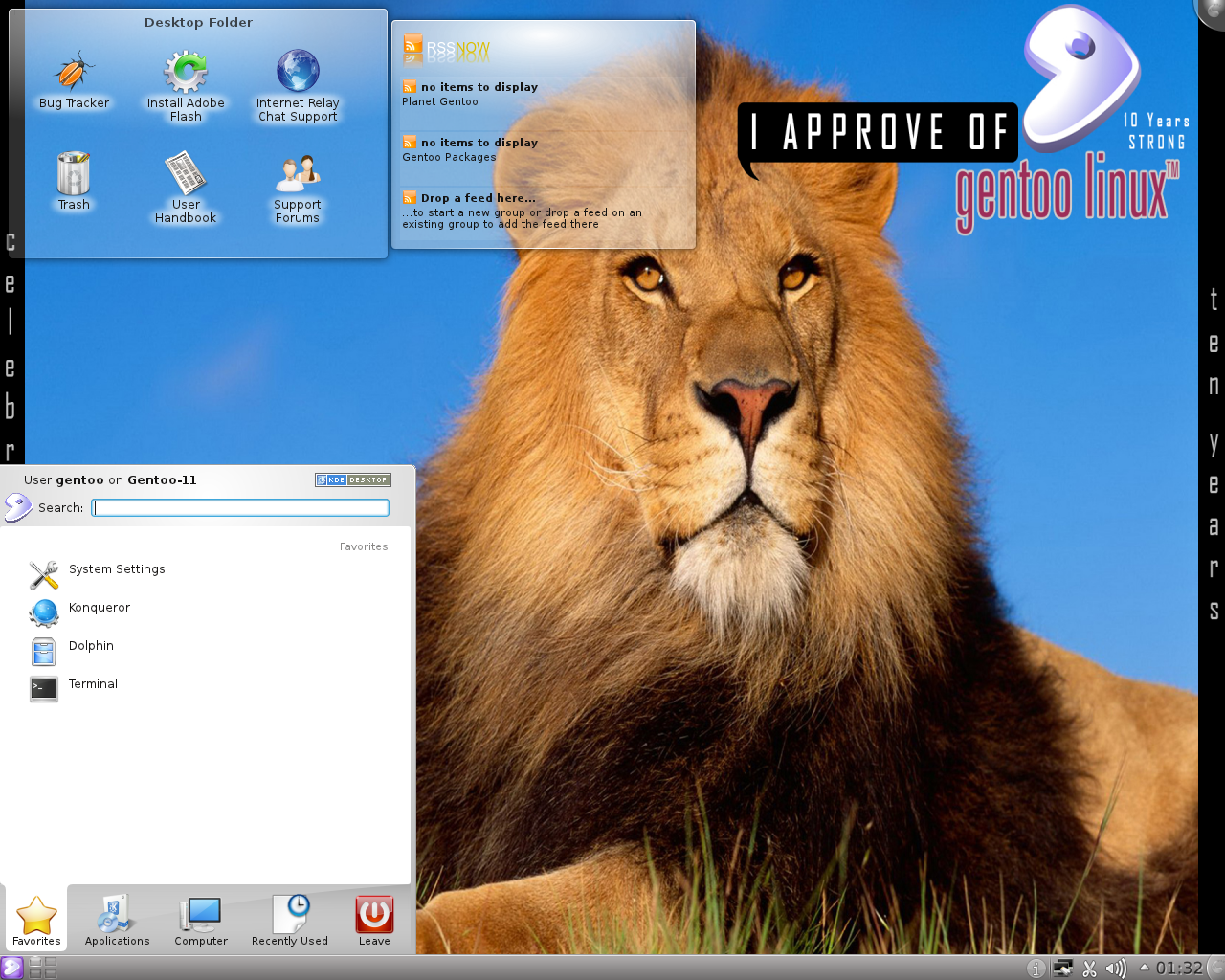 Gentoo desktop screenshot: 11.0