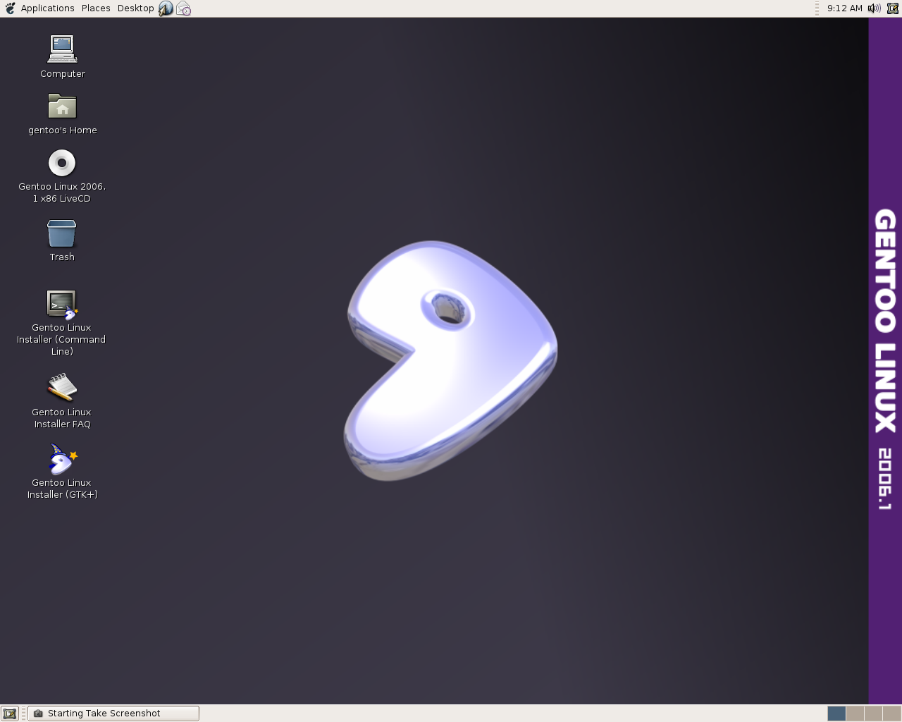 Gentoo desktop screenshot: 2006.1