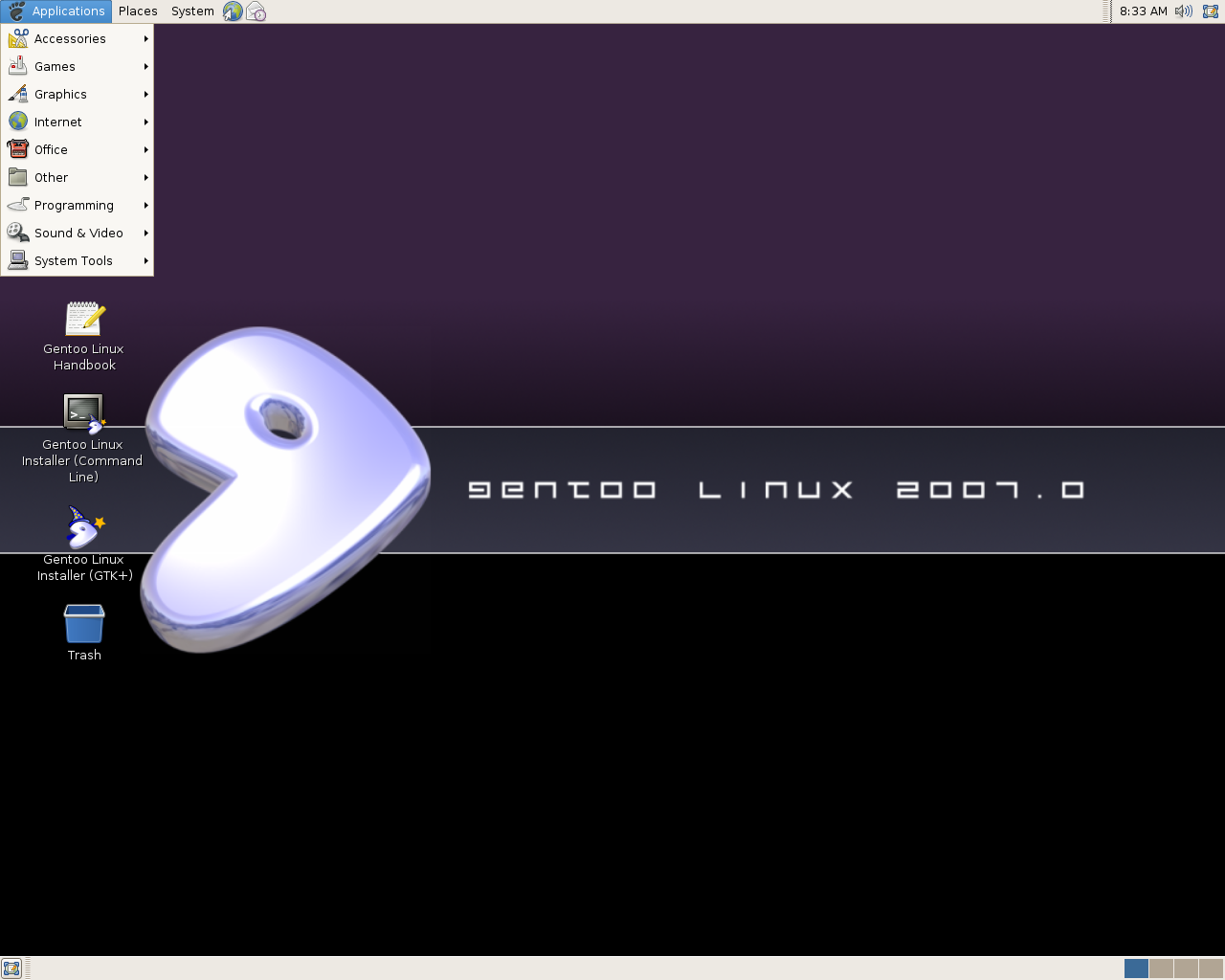 Gentoo desktop screenshot: 2007.0