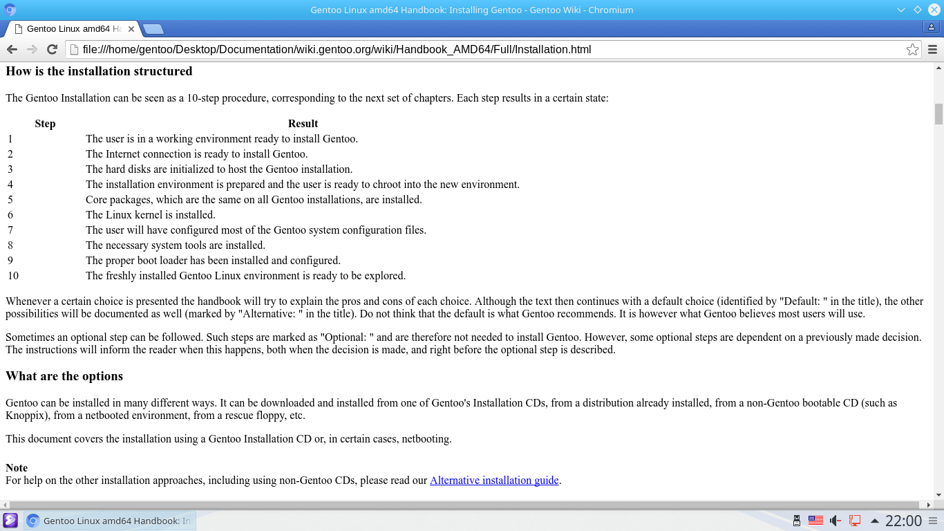 Gentoo desktop screenshot: 20160514 handbook