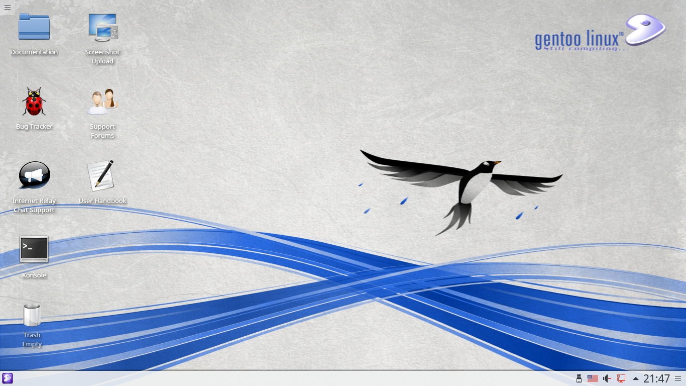 Gentoo desktop screenshot: 20160514 live desktop