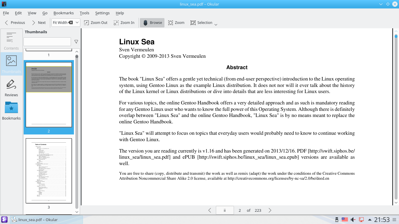 Gentoo desktop screenshot: 20160514 okular