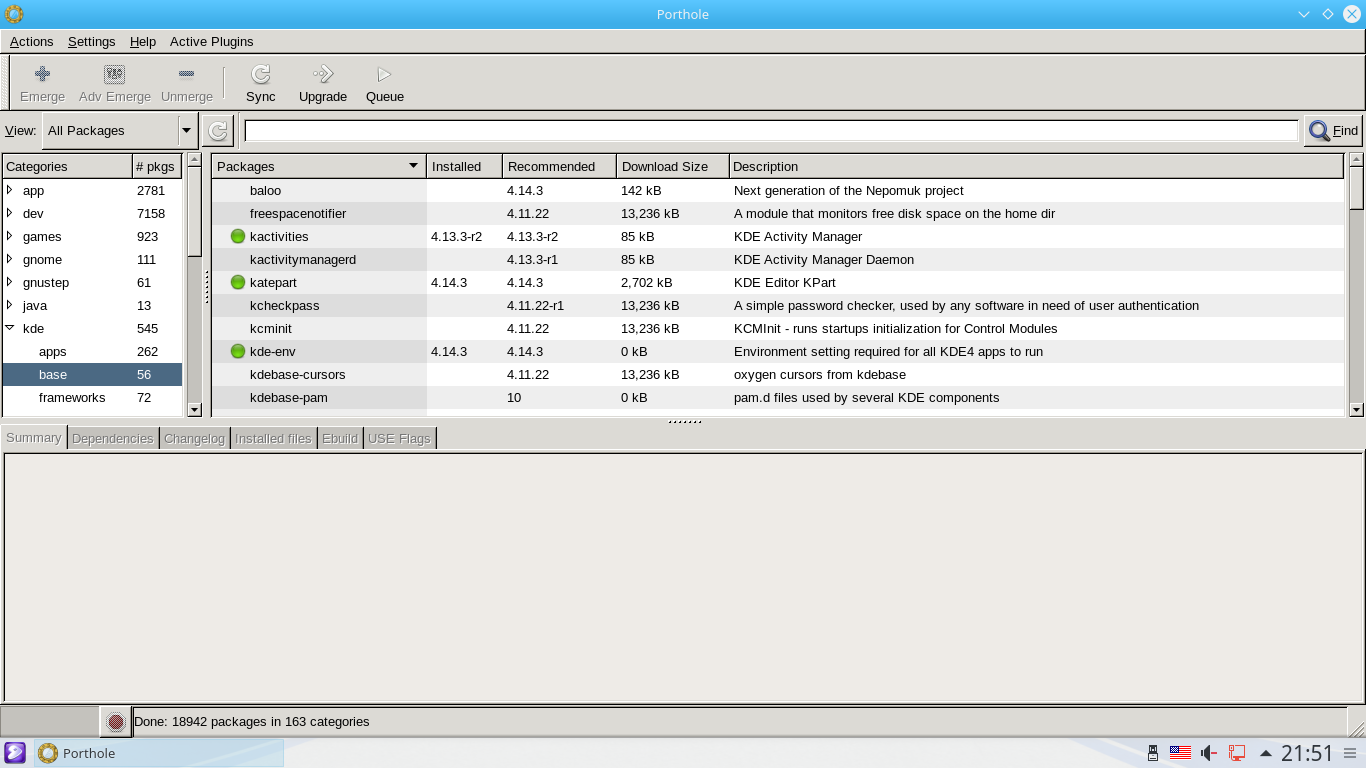 Gentoo desktop screenshot: 20160514 porthole